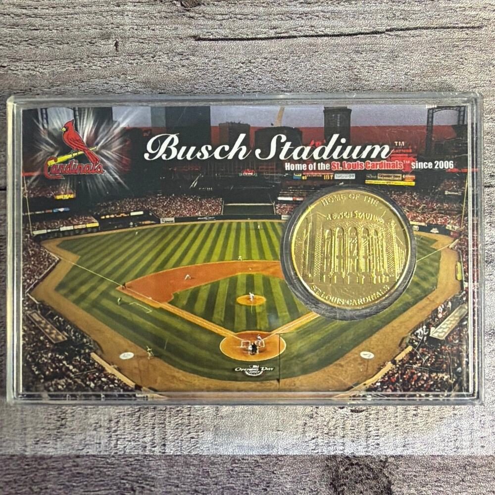St. Louis Cardinals Busch Stadium Highland Mint 24k Gold Overlay Medallion Coin